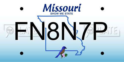 FN8N7P Missouri License Plate