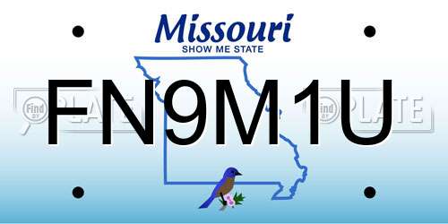 FN9M1U Missouri License Plate