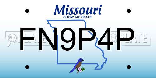 FN9P4P Missouri License Plate
