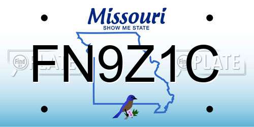 FN9Z1C Missouri License Plate