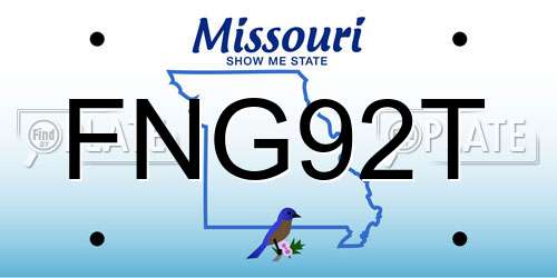 FNG92T Missouri License Plate