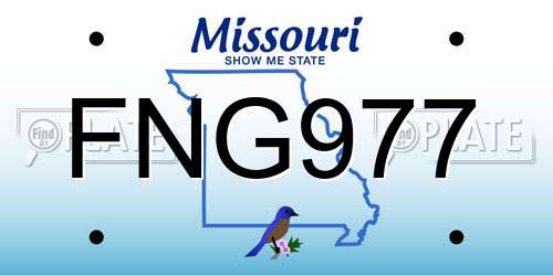 FNG977 Missouri License Plate
