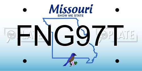 FNG97T Missouri License Plate