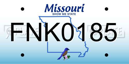 FNK0185 Missouri License Plate