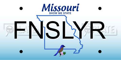 FNSLYR Missouri License Plate