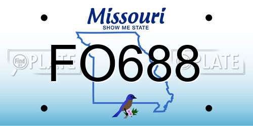 FO688 Missouri License Plate