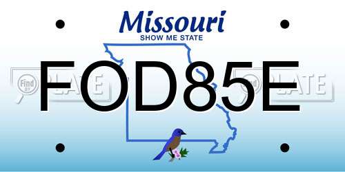 FOD85E Missouri License Plate