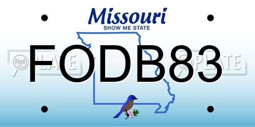 FODB83 Missouri License Plate
