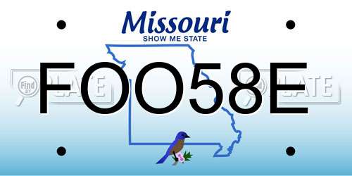 FOO58E Missouri License Plate