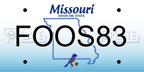 FOOS83 Missouri License Plate