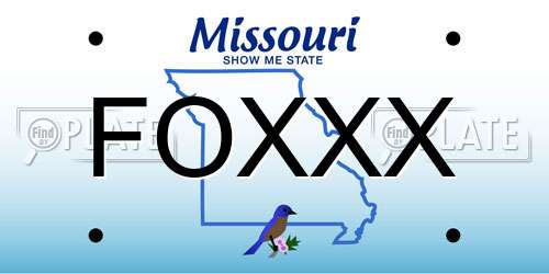 FOXXX Missouri License Plate
