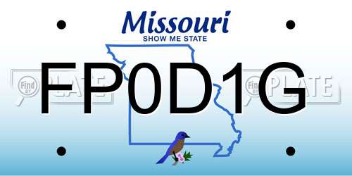 FP0D1G Missouri License Plate