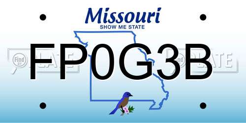 FP0G3B Missouri License Plate