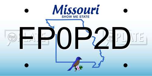 FP0P2D Missouri License Plate