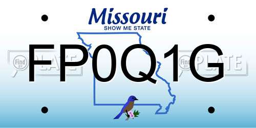 FP0Q1G Missouri License Plate