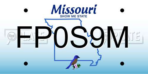 FP0S9M Missouri License Plate