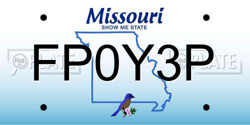 FP0Y3P Missouri License Plate