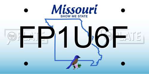 FP1U6F Missouri License Plate