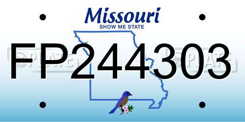 FP244303 Missouri License Plate