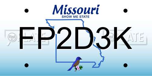 FP2D3K Missouri License Plate