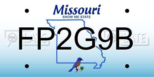 FP2G9B Missouri License Plate