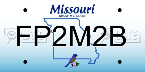 FP2M2B Missouri License Plate