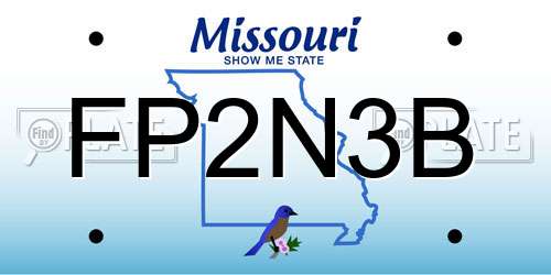 FP2N3B Missouri License Plate