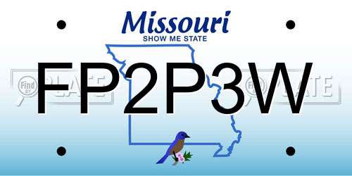 FP2P3W Missouri License Plate