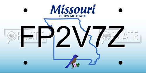 FP2V7Z Missouri License Plate