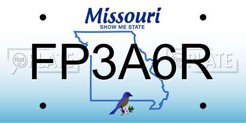 FP3A6R Missouri License Plate