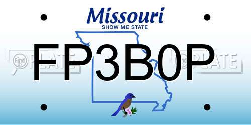 FP3B0P Missouri License Plate