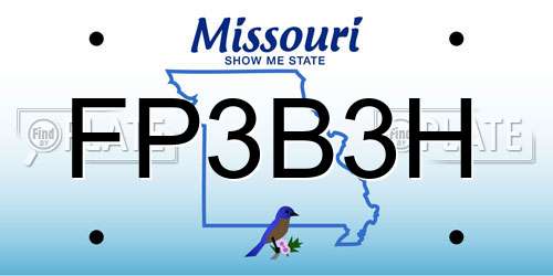 FP3B3H Missouri License Plate