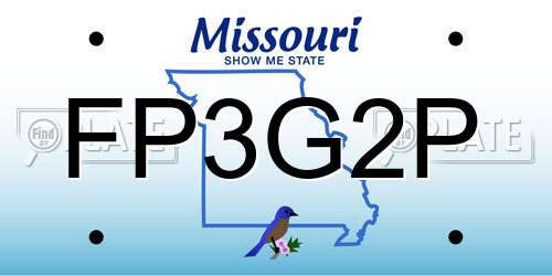 FP3G2P Missouri License Plate