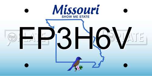 FP3H6V Missouri License Plate