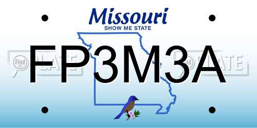 FP3M3A Missouri License Plate