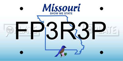 FP3R3P Missouri License Plate