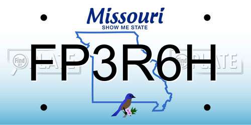 FP3R6H Missouri License Plate