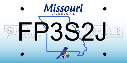 FP3S2J Missouri License Plate