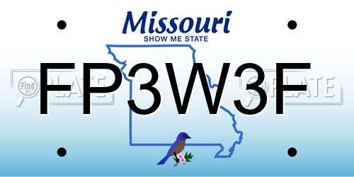 FP3W3F Missouri License Plate