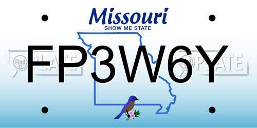 FP3W6Y Missouri License Plate