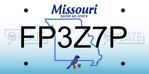 FP3Z7P Missouri License Plate