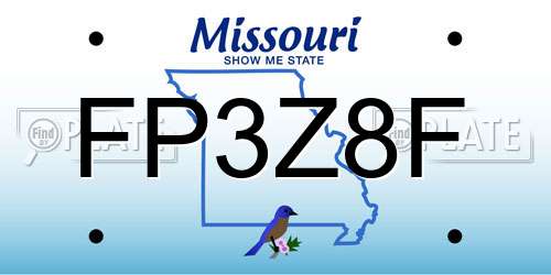 FP3Z8F Missouri License Plate
