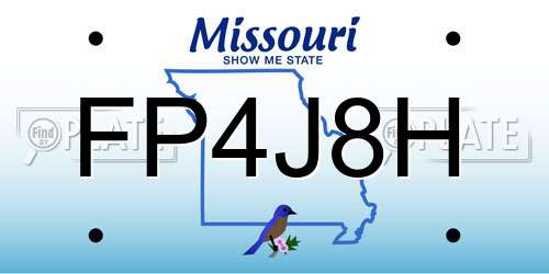 FP4J8H Missouri License Plate