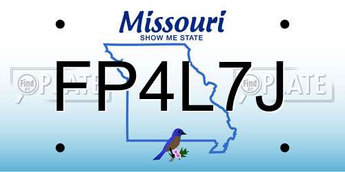 FP4L7J Missouri License Plate