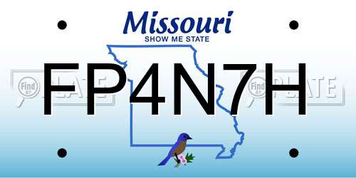 FP4N7H Missouri License Plate