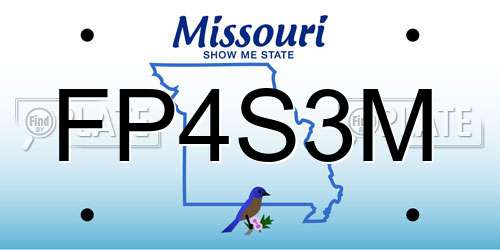 FP4S3M Missouri License Plate