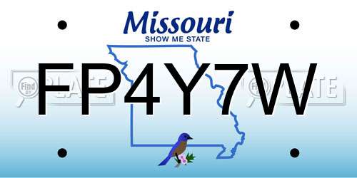 FP4Y7W Missouri License Plate