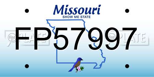 FP57997 Missouri License Plate