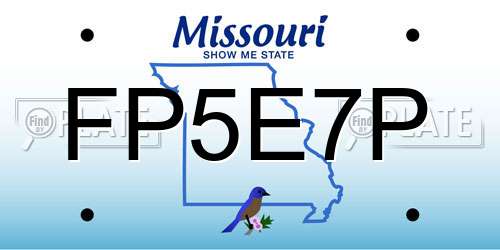 FP5E7P Missouri License Plate