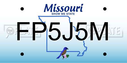 FP5J5M Missouri License Plate